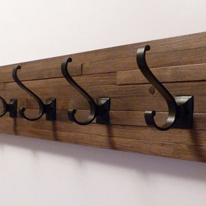 Perchero de entrada moderno y rústico de 91 cm con 6 ganchos, perchero de pared, toallero de baño, perchero rústico.