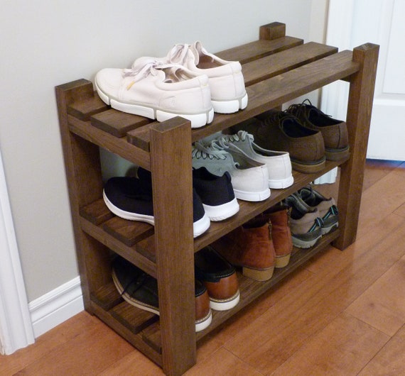 36 Inches Rustic Shoe Rack 3 Levels, Shoe Storage, Shoe Organizer