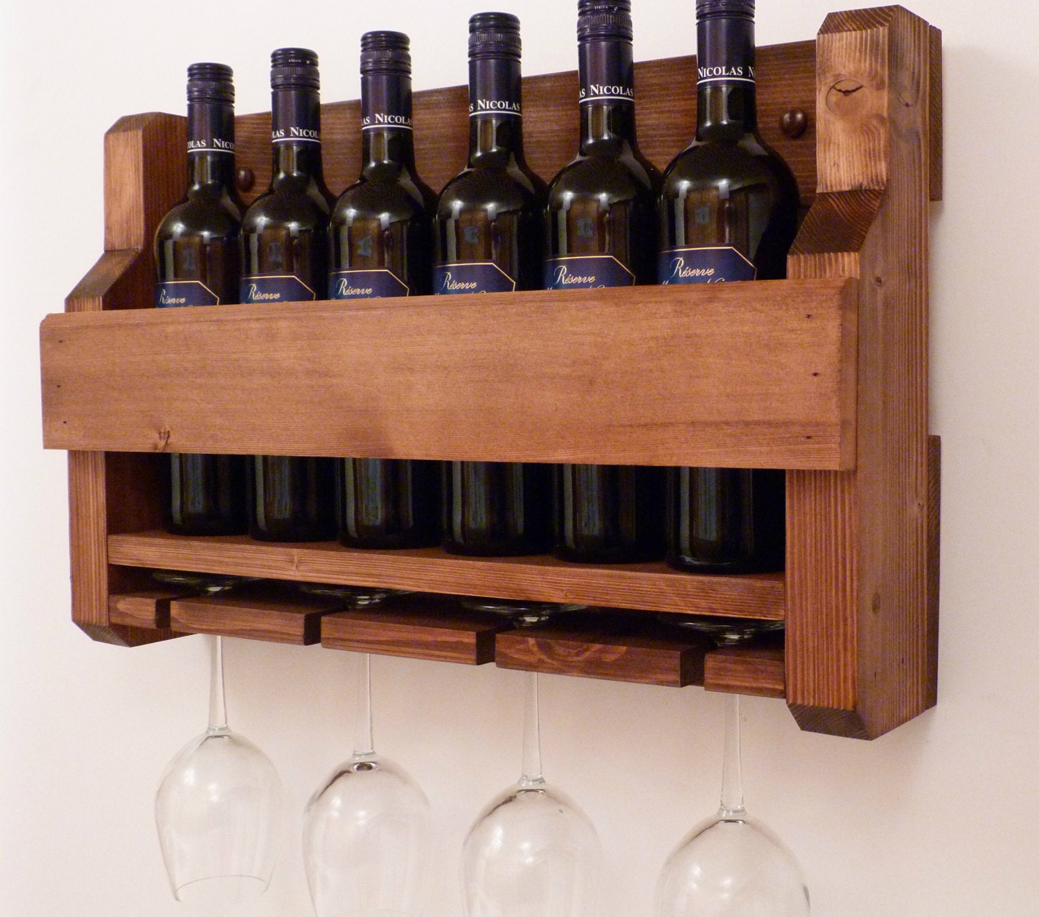 Wine Rack Rustic Wine Rack Wall Mounted Wine Rack Wooden Etsy