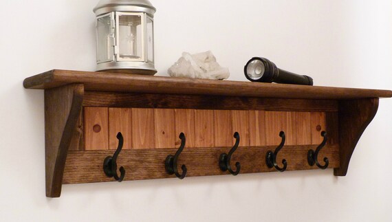 Langhorne Wall Coat Rack & Shelf With Hatboro Hooks, Wood Coat Rack, Rustic  Coat Rack With Shelf, Coat Storage Entryway 20 Custom Colors 