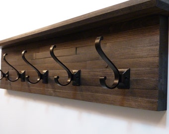 Modern and Rustic Entryway, Hallway or Mudroom Coat Rack 32 Inches/5 hooks, Wall Coat Rack, Bathroom Towel Rack