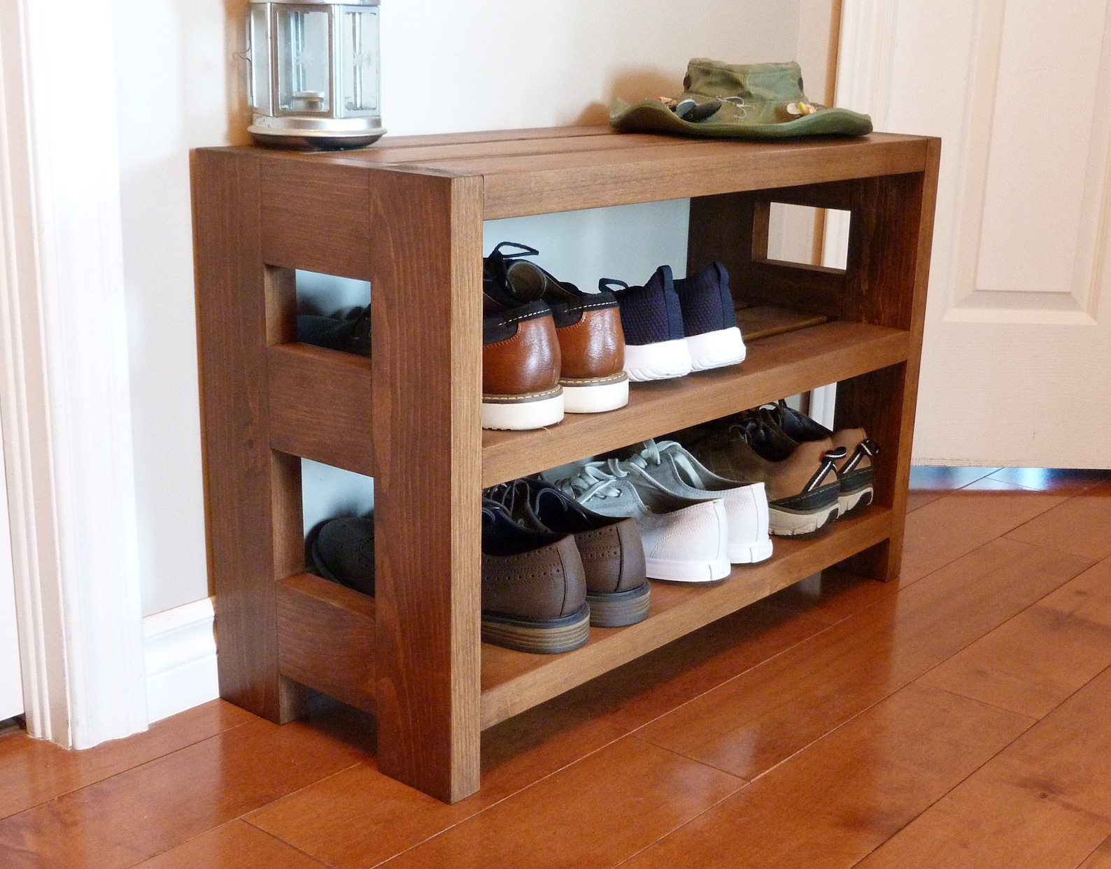 30 Inches Rustic Shoe Rack 3 Levels, Shoe Storage, Shoe Organizer, Shoe ...