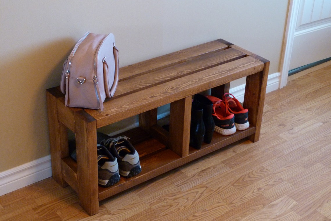 Rustic Shoe Bench Shoe Storage Shoe Organizer Shoe Etsy
