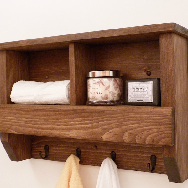 Bathroom Towel Rack, Towel Rack or Coat Rack with Cubbies