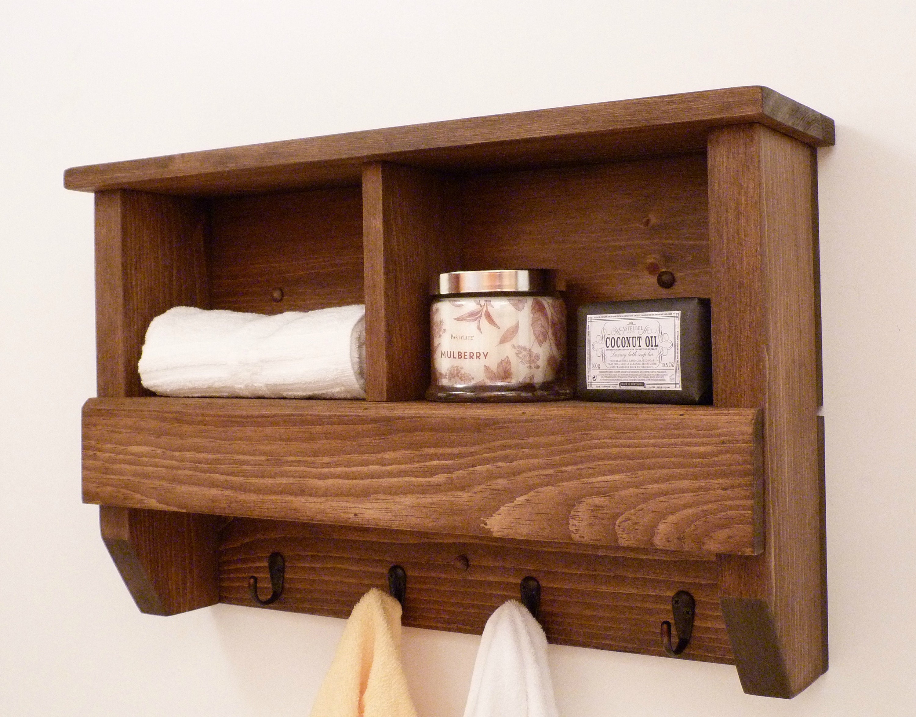 Bathroom Towel Rack Towel Rack or Coat Rack With Cubbies Etsy