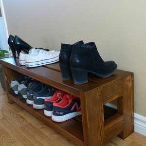 Rustic Shoe Rack / Boot Storage Bench – Rusticabby