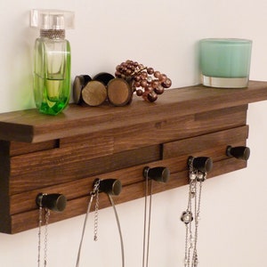 22 inches/5 knobs Jewelry Organizer With Shelf, Necklace Holder, Bracelet Holder