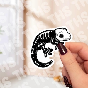 Crested Gecko Skeleton Sticker