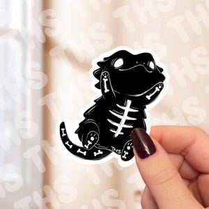 Bearded Dragon Spooky Skeleton Sticker