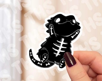 Bearded Dragon Spooky Skeleton Sticker