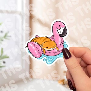 Flamingo Floaty Bearded Dragon Sticker