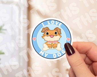 I Love my Dog Bearded Dragon Sticker
