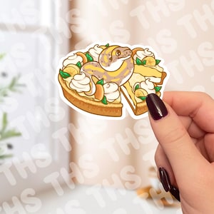 Pied Bananenpython auf einem Bananenkuchen-Aufkleber
