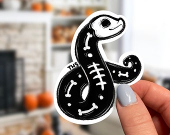 Snake Spooky Skeleton Sticker