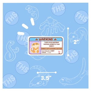 Warning Label Bearded Dragon Sticker image 2