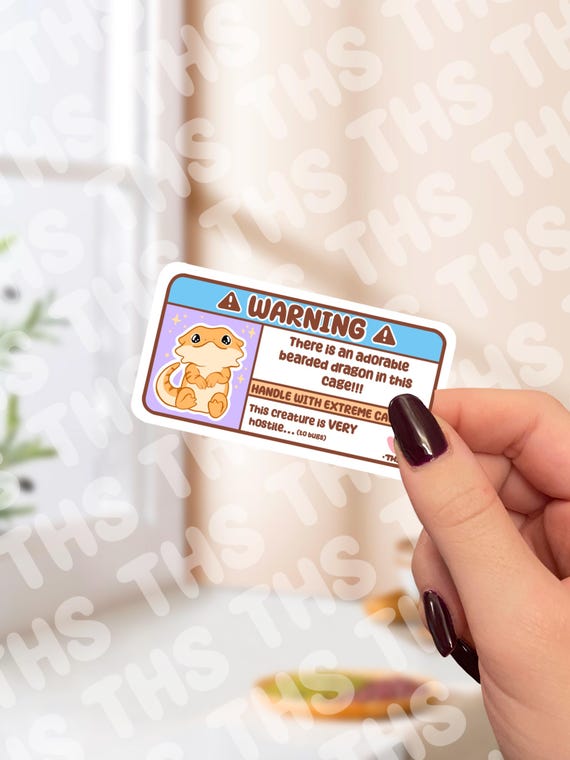 Warning Label Bearded Dragon Sticker