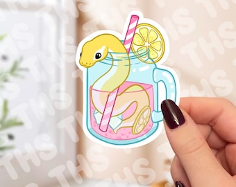 Pegatina de pitón bola de limonada rosa