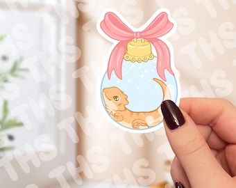 Bearded Dragon Christmas Ornament Sticker