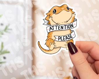 Attention Hog Bearded Dragon Sticker