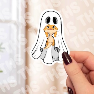 Bearded Dragon with Ghost Sticker