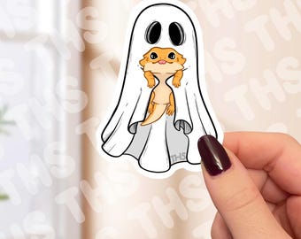 Bearded Dragon with Ghost Sticker