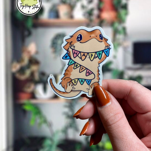 Birthday Bearded Dragon Sticker