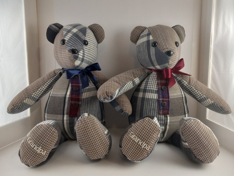 CUSTOM ORDER ONLY Memory Bear from a loved one's clothing image 7