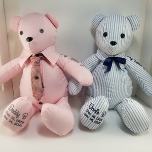 These were made for a customer and is only to show an example of a memory bear.