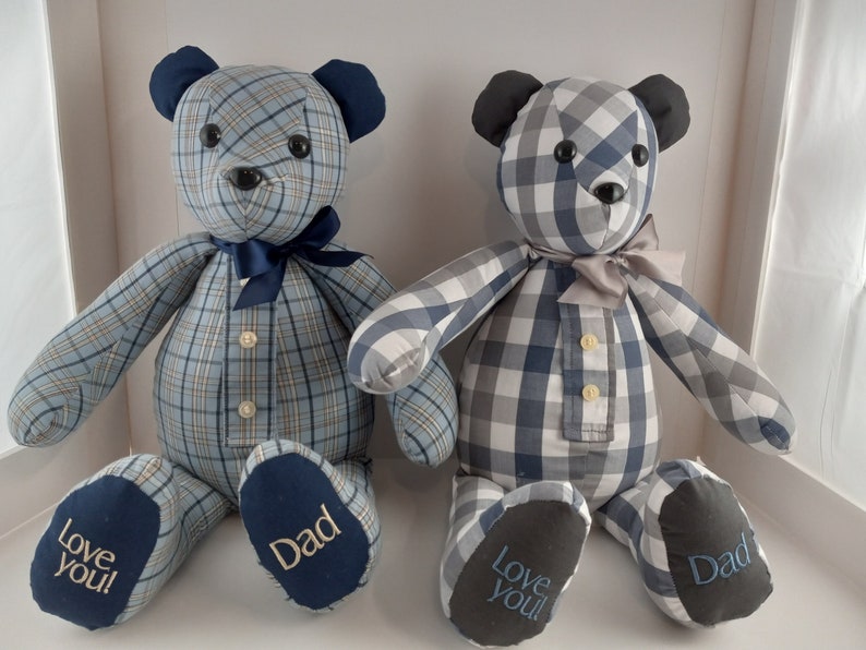 CUSTOM ORDER ONLY Memory Bear from a loved one's clothing image 8