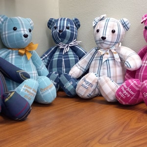 CUSTOM ORDER ONLY Memory Bear from a loved one's clothing image 6