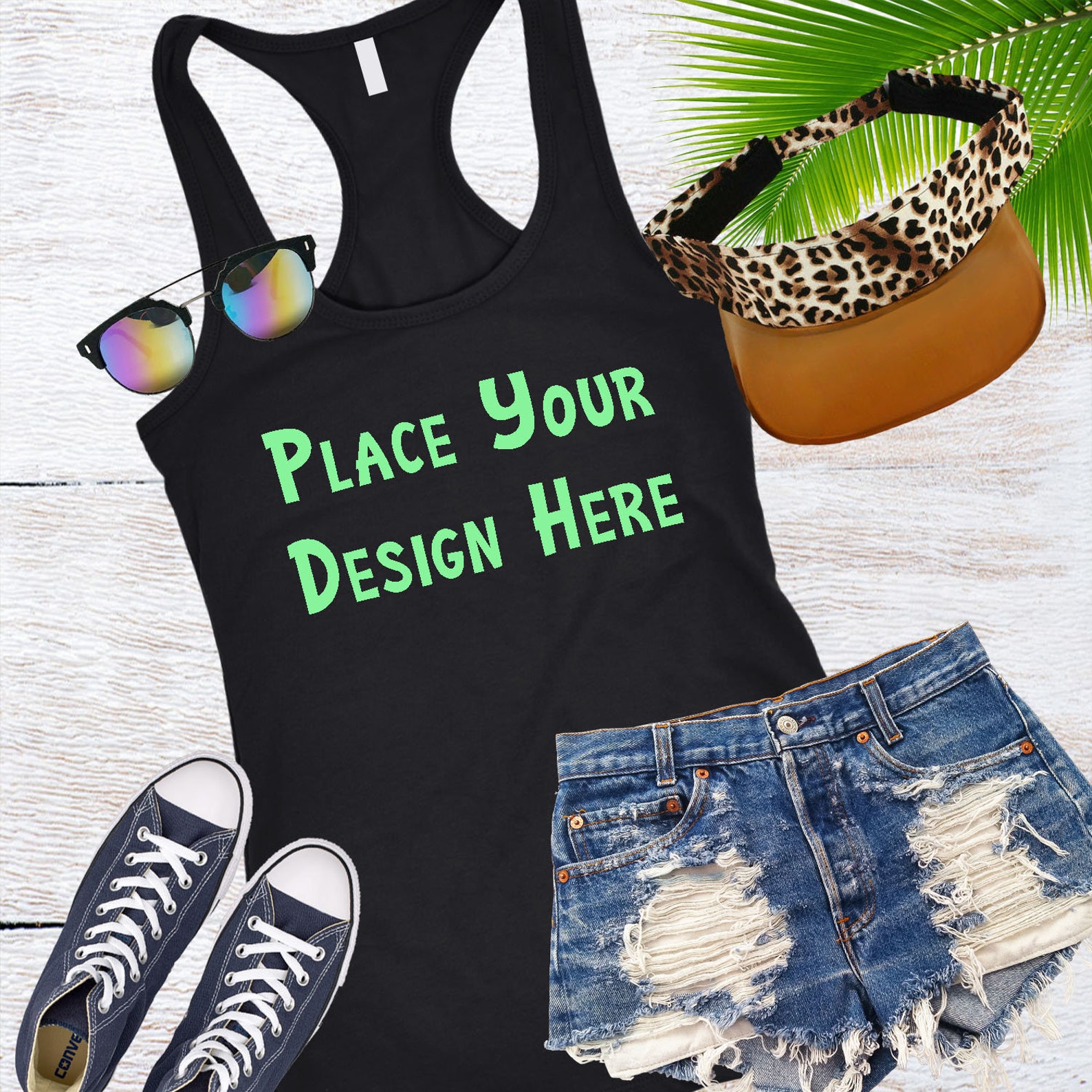 Sleeveless Black Racerback Tank Top with Cutout Design - White