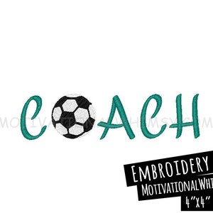 Soccer Football Embroidery Files | Coach Game Ball | Sports Team Game Day Machine Embroidery Design | Instant Download PES EXP JEF