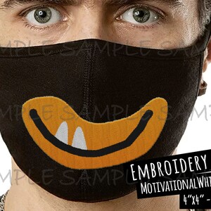 Machine Embroidery Monster Smile 4&quot;x4&quot; Loop | Embroider a Mouth | Embroidery Design Funny Smile | zip pes xxx jef exp vip dst. hus vp3 File
