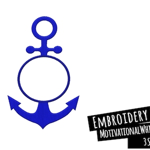 Anker Monogramm Stickdatei | Nautisches Design Segler Kapitän Bootfahren | Sticktuch Schürze Geschenk | Füllstich | Herunterladen
