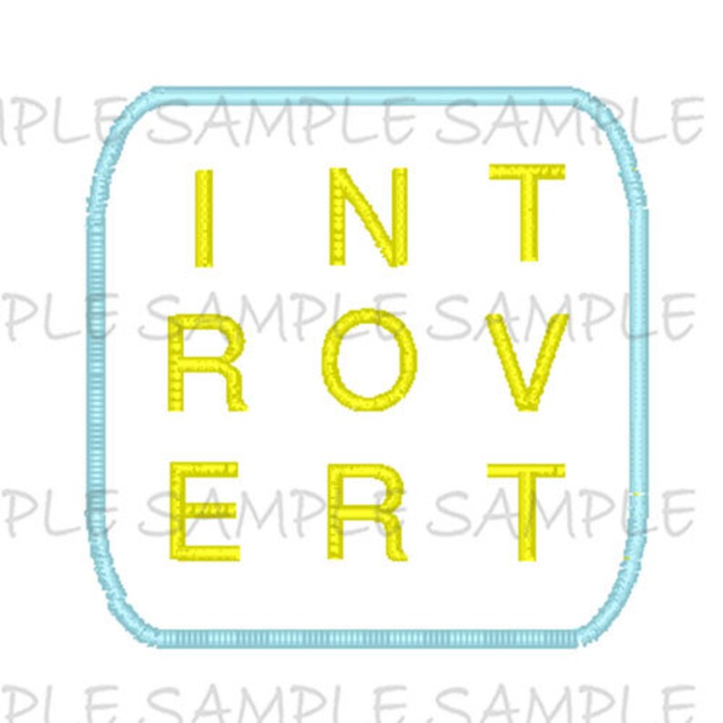 Introvert Machine Embroidery Files Funny Moody Teen Applique Patch ...