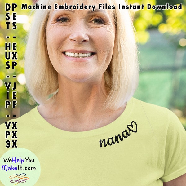 Nana Neck Embroidery Files Curved Collar Design Script New Mom Shower Mothers Day Gift For Her Family Shirts Stitchery Instant Download