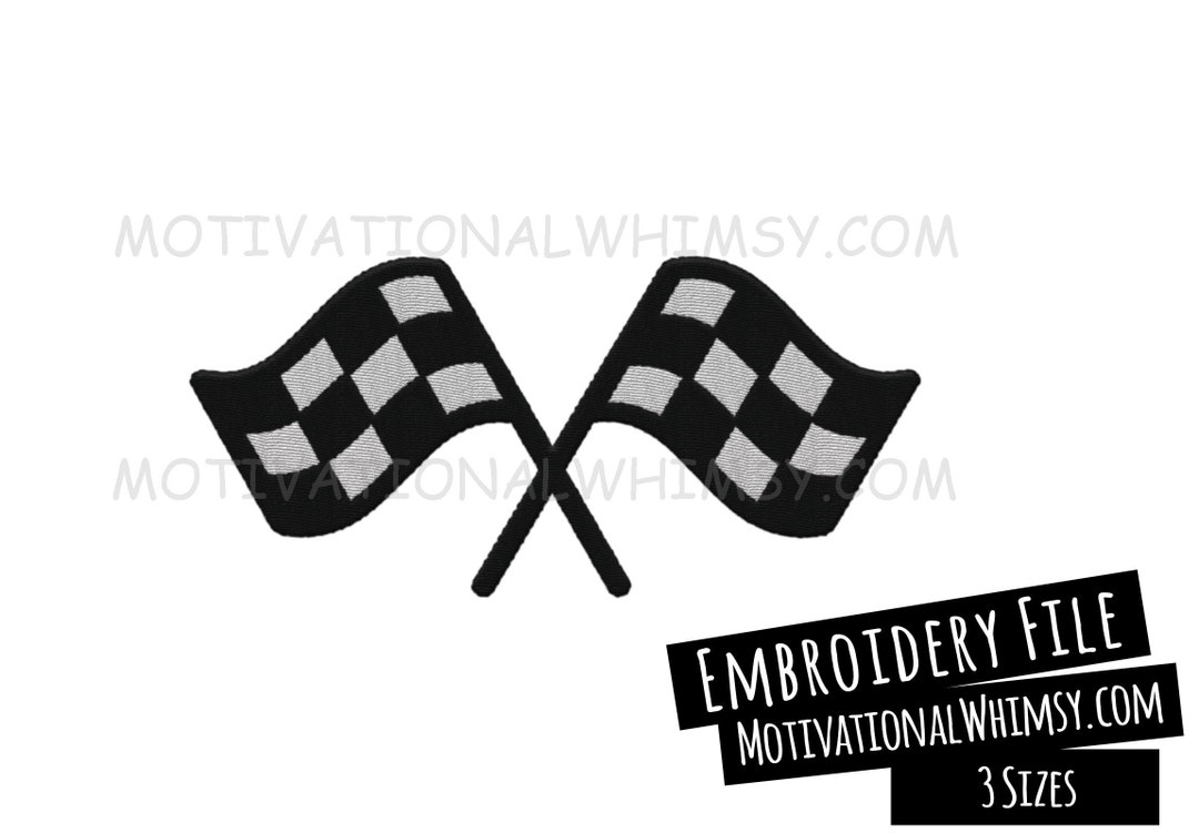 Checkered Flag Machine Embroidery Files Racing Design Pit - Etsy