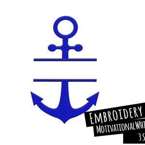 Anker Monogramm Stickdatei | Nautisches Design Segler Kapitän Bootfahren | Sticktuch Schürze Geschenk | Füllstich | Herunterladen