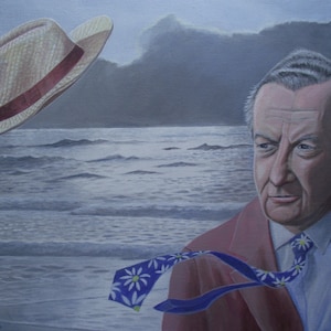 Sea Interlude, Benjamin Britten, acrílico sobre tela, arte original, Richard Hull Fine Art, pintura, vida selvagem, paisagem marinha, mar, marido