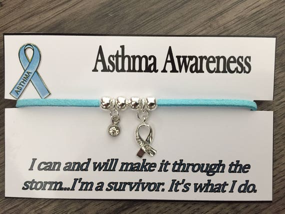 ASTHMA Awareness Adjustable Bracelet. Suede Awareness Etsy UK