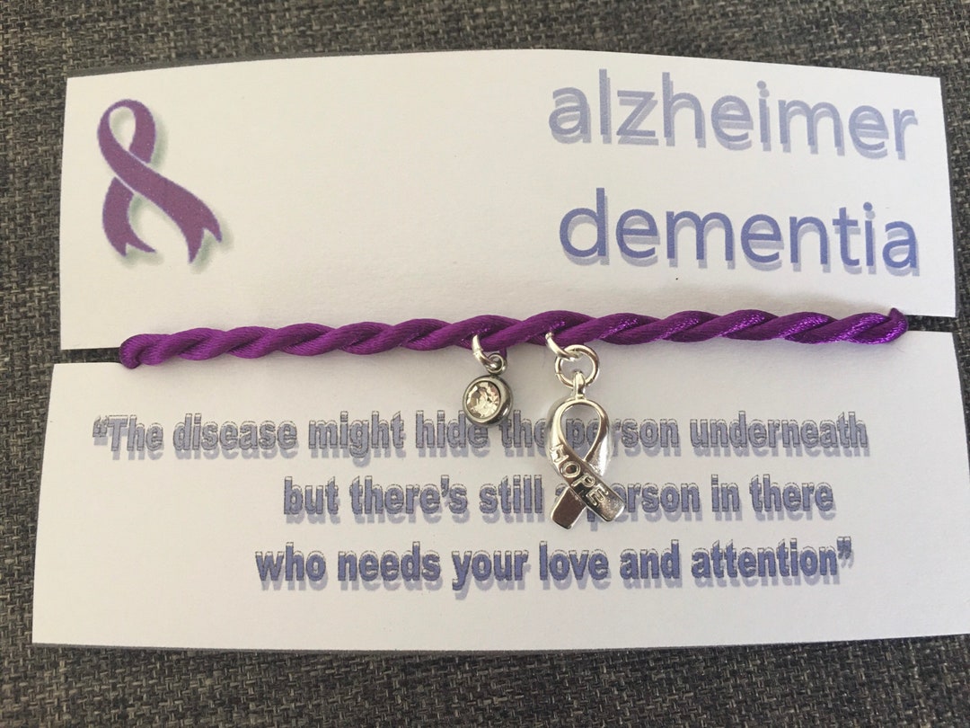 Alzheimer Dementia Awareness Bracelet, Twist Silky Satin Cord Bracelet