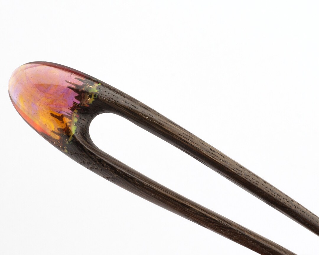 Wooden Hair Stick, 2 Prong Hair Fork, Accessories for Long Hair, Wood