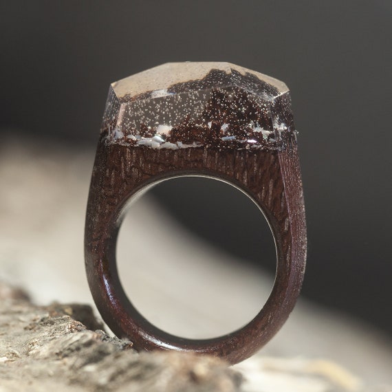 Resin Wood Ring Epoxy Resin Wood Resin Jewelry Wooden Ring Etsy