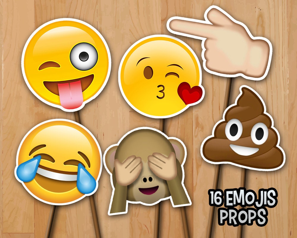 Emoji Birthday Photo Booth Props Etsy