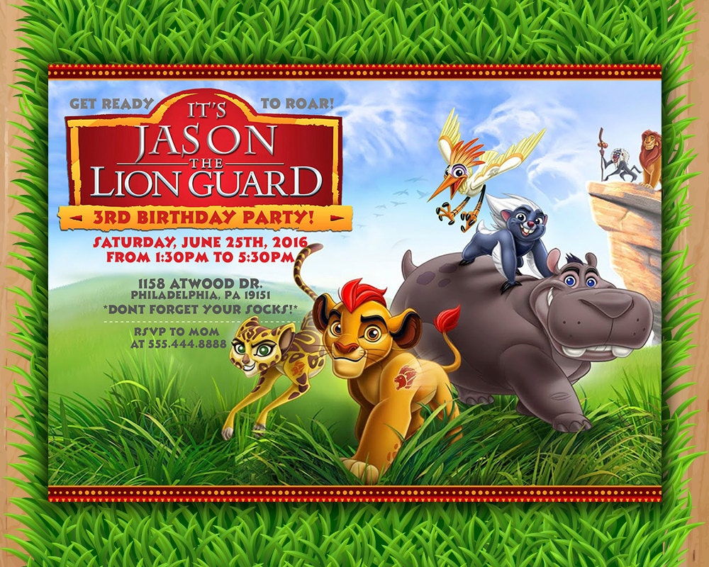 Lion Guard Invitation Kion Lion Guard Birthday Invitation Etsy