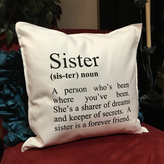 Sister Definition Pillow Case Etsy