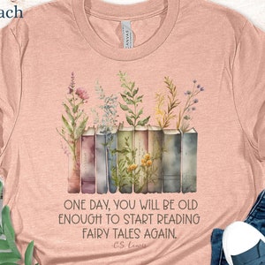 C.S.Lewis Zitat Shirt, Beginnen Sie wieder Märchen zu lesen, Chroniken von Narnia Sweatshirt, Aslan Löwe Hexen Kleiderschrank, C.S.Lewis T-Shirt 91S