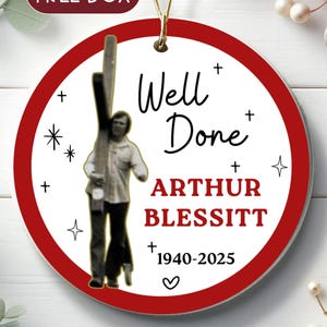 Well Done Arthur Blessitt Ornament, Ceramic Remembrance Ornament in Honor of Arthur Blessitt Memorial 2025 Cross Carrier Christmas Ornament