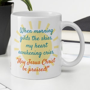 Koffiemok met traditionele hymne, christelijk cadeau, Laudes Domini