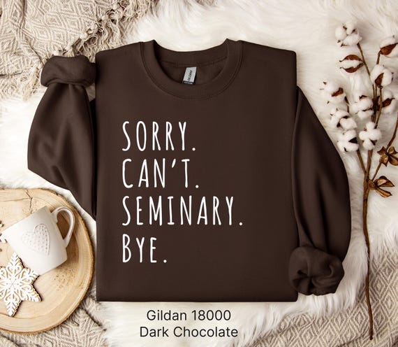 Sorry Can't Seminary Bye Christian Sweater, Church Shirt, Bible College Student Gift, DTS Gift, Theology Professor Tee, Bible Major Shirt